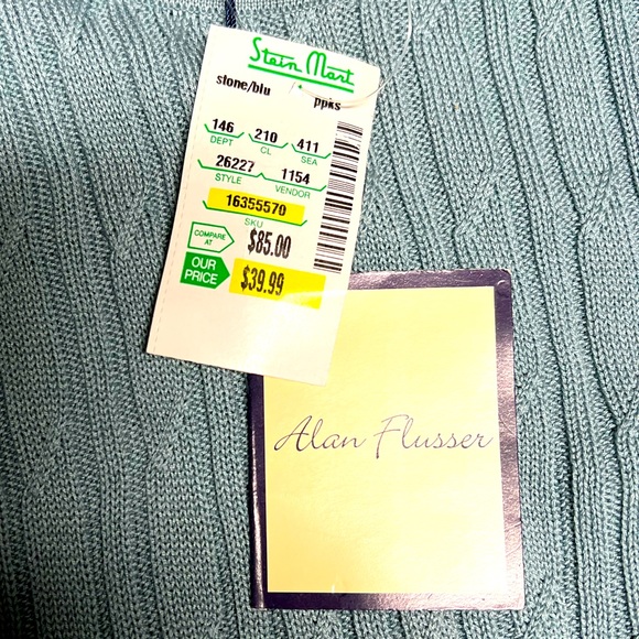Alan Flusser Mens Sweater New With Tags Light Blue Size XL - Picture 3 of 7
